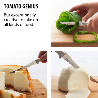 Rada Cutlery Tomato Slicer Knife (R126), 5" Stainless Steel Serrated Blade, Silver Handle