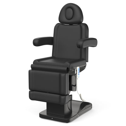 Dolonm 4 Motor Electric Chair/Bed, Aluminum Hydraulic System for Medical Treatment Exam, Facial, Spa, Eyelash, Tattoo, Podiatry Treatment Beauty Massage, Hand Remote Controlled Adjustable - Black