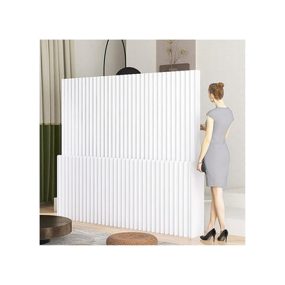 Adjustable Portable Room Divider Screen - Foldable Kraft Paper Partition in White, Multiple, H160xL300cm - Ideal for Privacy and Space Management