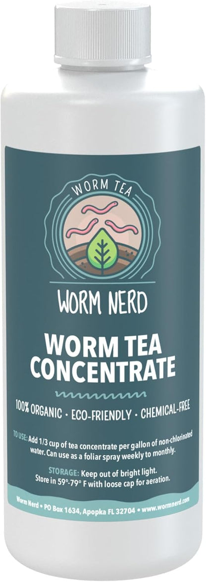 Worm Nerd’s Worm Tea Concentrate for Gardening - 1pt Nutrient-Rich Liquid Fertilizer
