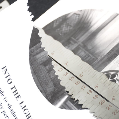 UPTTHOW 3PCS Stainless Steel Metal Paper Tearing Ruler Craft Ruler for Cutting Paper to Wavy Line Jagged and Irregular Edges 12'' Measuring Tool for Engineering School Office Architect and Drawing