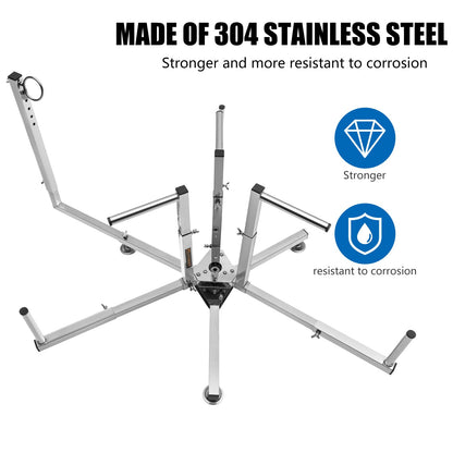 FEIMIRE Heavy-Duty PEX Tubing Decoiler, Versatile 304 Stainless Steel Stand for Uncoiling Radiant Heat Pipes, Water Lines, and Cables, Smooth Dispensing Action for Tangle-Free Work