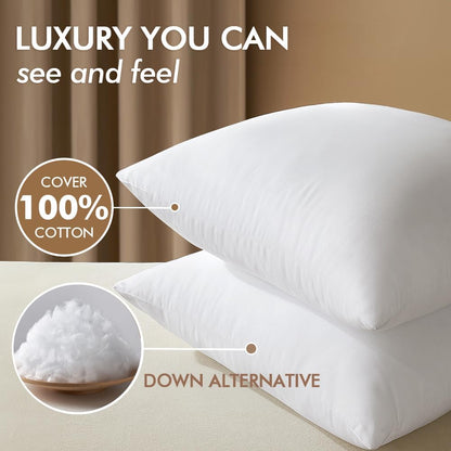 MIULEE Down Alternative Pillow Insert - Ultra Soft Fluffy Decorative Throw Pillow | 12x20 Inch for Sofa & Bed