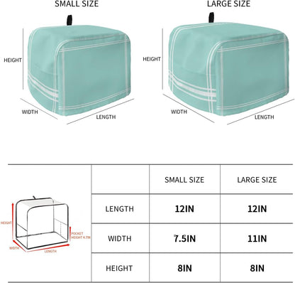 2 Slice Toaster Cover, Solid Teal Color Dustproof Bakeware Protector with Pockets for Small Kitchen Appliances