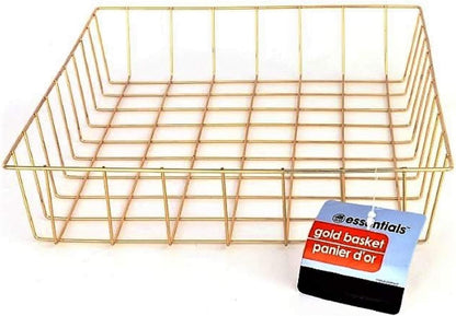 Gold Iron Wire Baskets and Trays: Round and Rectangular, 4-ct Sets (Tray)