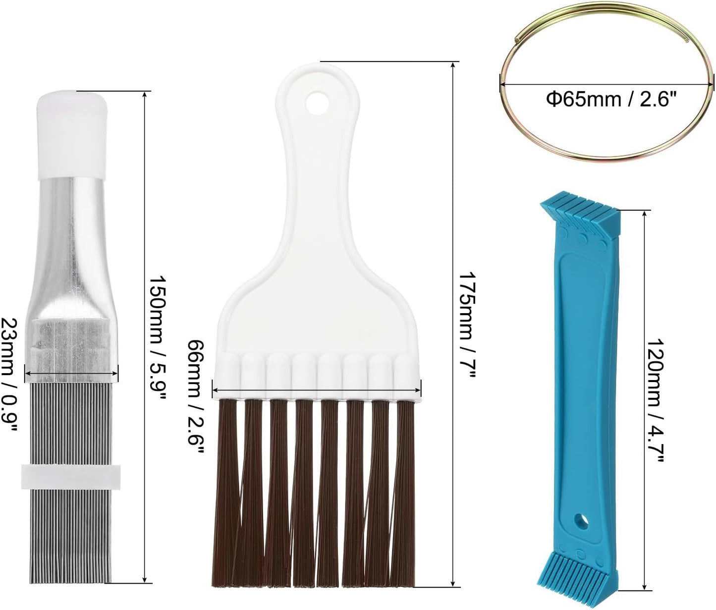 PATIKIL Air Conditioner Fin Comb, Stainless Steel Condenser Fin Straightener & Cleaning Brush Tool for AC Unit
