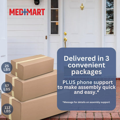 Med Mart Fully Electric Hospital Bed Set - Foam Mattress, Half Rails Included - Enhanced Comfort, Convenience