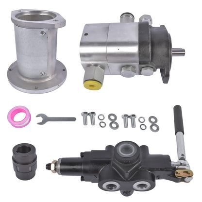 OFMCBSRHL Hydraulic Log Splitter Pump 22GPM 2-Stage Gear Pump, HI/LO Gear Pump, 2 Stage 4000PSI Aluminum Hydraulic Gear Pump + Valve Coupling Installation Base
