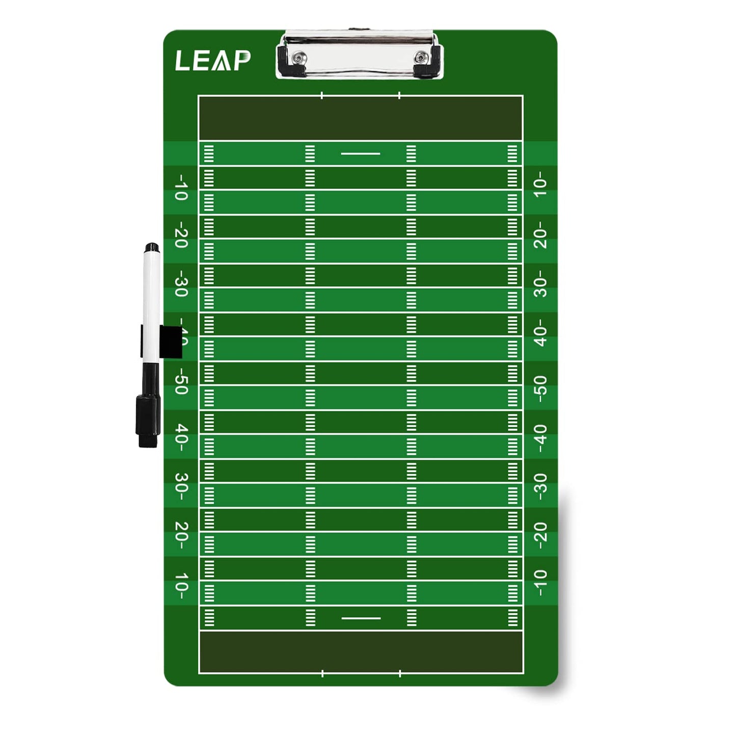 LEAP Coach Board Double Sided Design Premium Dry Erase Clipboard with Dry Erase Marker Pen and Pen Holder for Soccer, Basketball, Ice Hockey, Baseball, Football