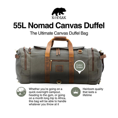 55L Nomad Canvas Duffel (Green)