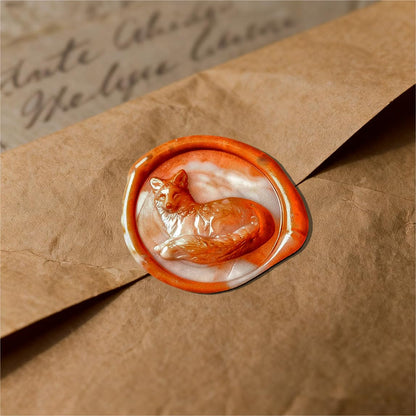 Mceal Wax Seal Stamp Head, 3D Embossed Relief for DIY Crafts, Wedding Invitations, Gift Wrapping,Animal Pet & Beasts Collection Fox