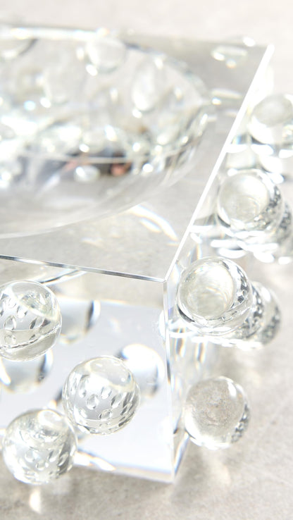Tizo Design Women's Crystal Glass Bowl Scattered Balls, Clear, One Size