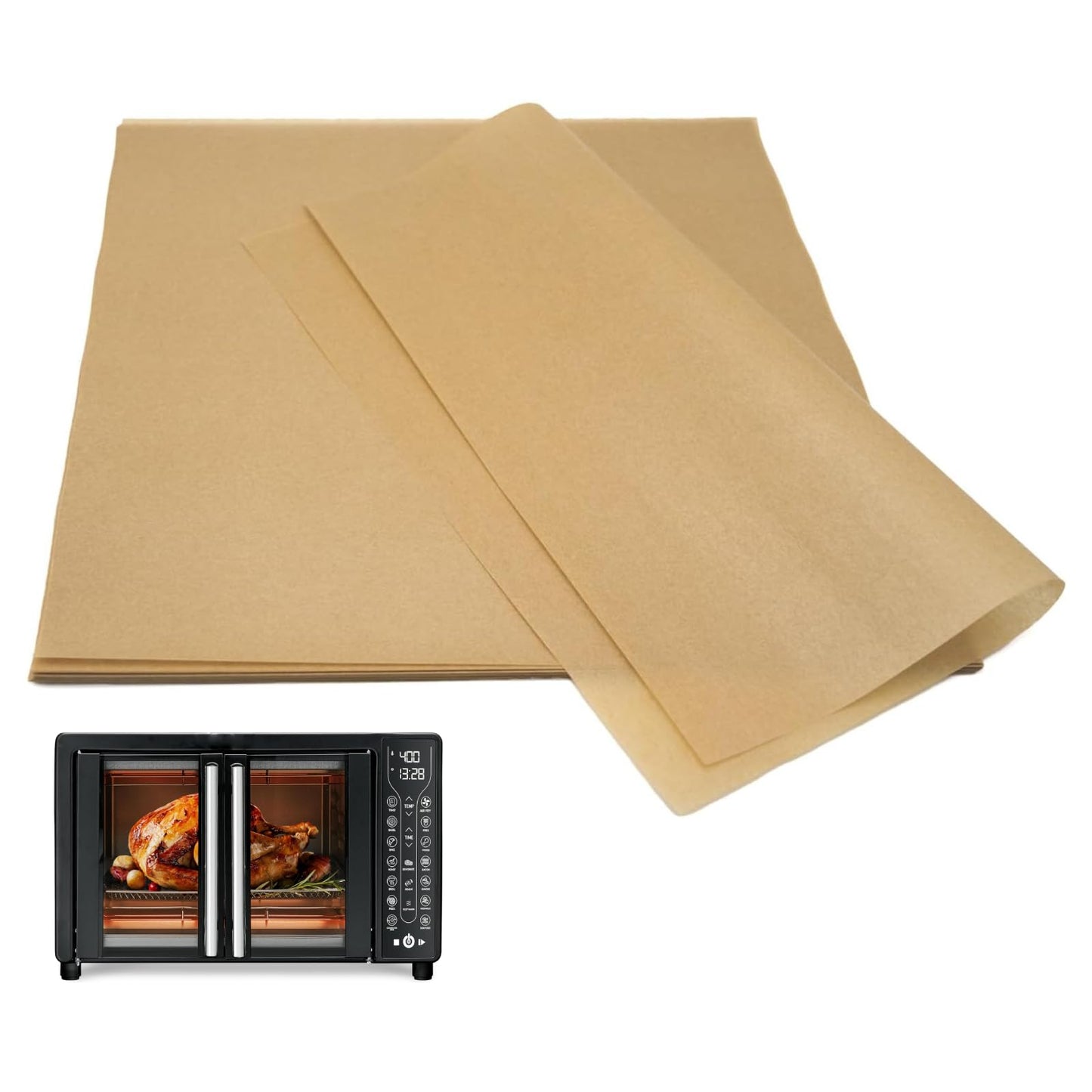 Parchment Paper for Gourmia Toaster Oven Air Fryer, 100 PCS Unbleached Air Fryer Liners