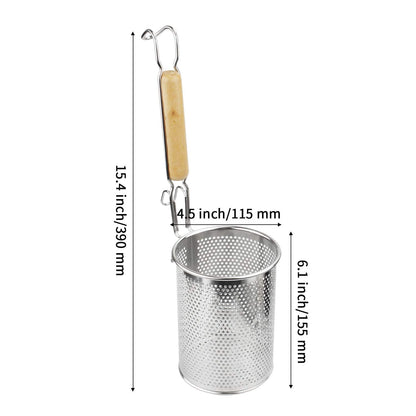 MyLifeUNIT Spaghetti Strainer Spoon, Stainless Steel Food Strainer Noodle Strainer with Handle 4.4 X 4.6 X 14.7 inches