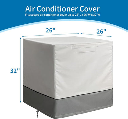 Waterproof and Durable Air Conditioner Cover for Outside Units, Square Fits 26 x 26 x 32 Inches
