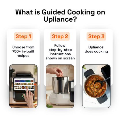 upliance AI Cooking Assistant | 750+ Recipes | AI Powered | 12 Modes | Weighing Scale | App & WiFi | 220-240V | Use with Transformer in USA.