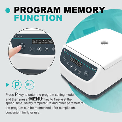 JOANLAB Centrifuge Machine Lab Benchtop Microplate Centrifuge 96-Well Plate x 4| Low Speed Control 500-4000rpm,2146xg RCF Digital Centrifuges w/Timer