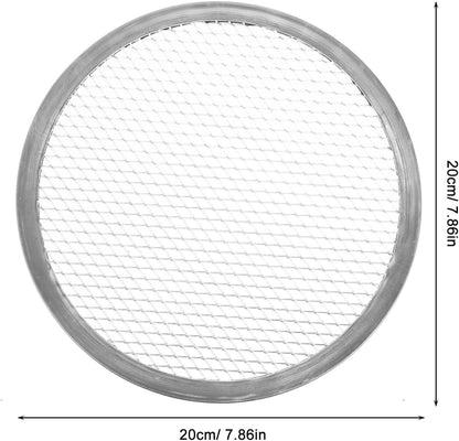 SOLUSTRE Nonstick Bakeware Pizza Screen, 8 Inch Aluminum Round Crisper Tray, Seamless Non Stick Kitchen Tool
