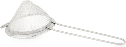 Viski Cone Strainer, Fine Mesh Stainless Steel Bar Tool, Small Cocktail Strainer, 9.24in