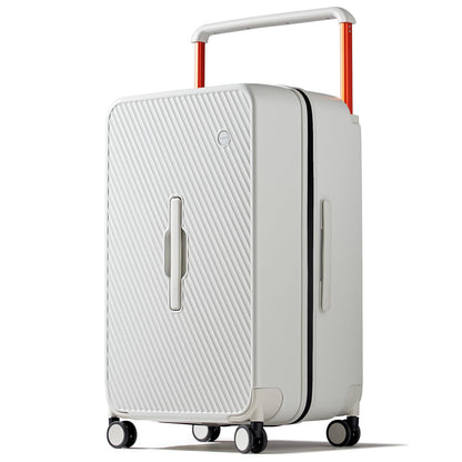 mixi 26 Inch Large Checked Luggage Suitcase with Spinner Wheels Upgrade Wide Handle PC Hard Shell Rolling Travel Suitcase with TSA Lock, Smoke White
