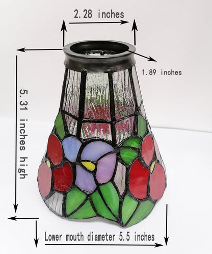 HUIMEIJU Tiffany Style Stained Glass HMJ6030, Tiffany Glass Fan Pendant Lampshade Replacement, Wall Lamp