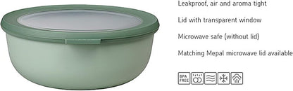 Mepal Cirqula 101oz Multi Food Storage Bowl - Nordic Blue with Transparent Lids, Microwave & Dishwasher Safe