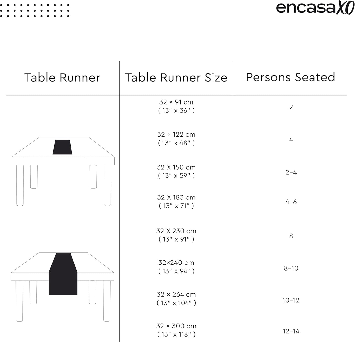Encasa XO Long Table Runner 13x104 in Azul Blue Solid Color | Durable Cotton Canvas Fabric | Machine Washable