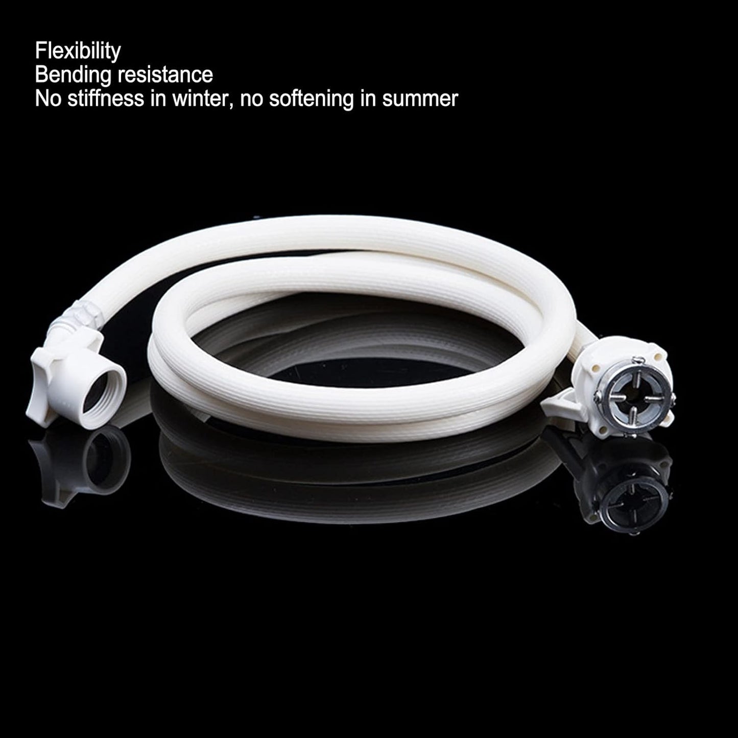 Washing Machine Water Inlet Hose, Double Buckle Fixation G3/4 Thread Soft PVC Hoses with Metal Connector (2m)