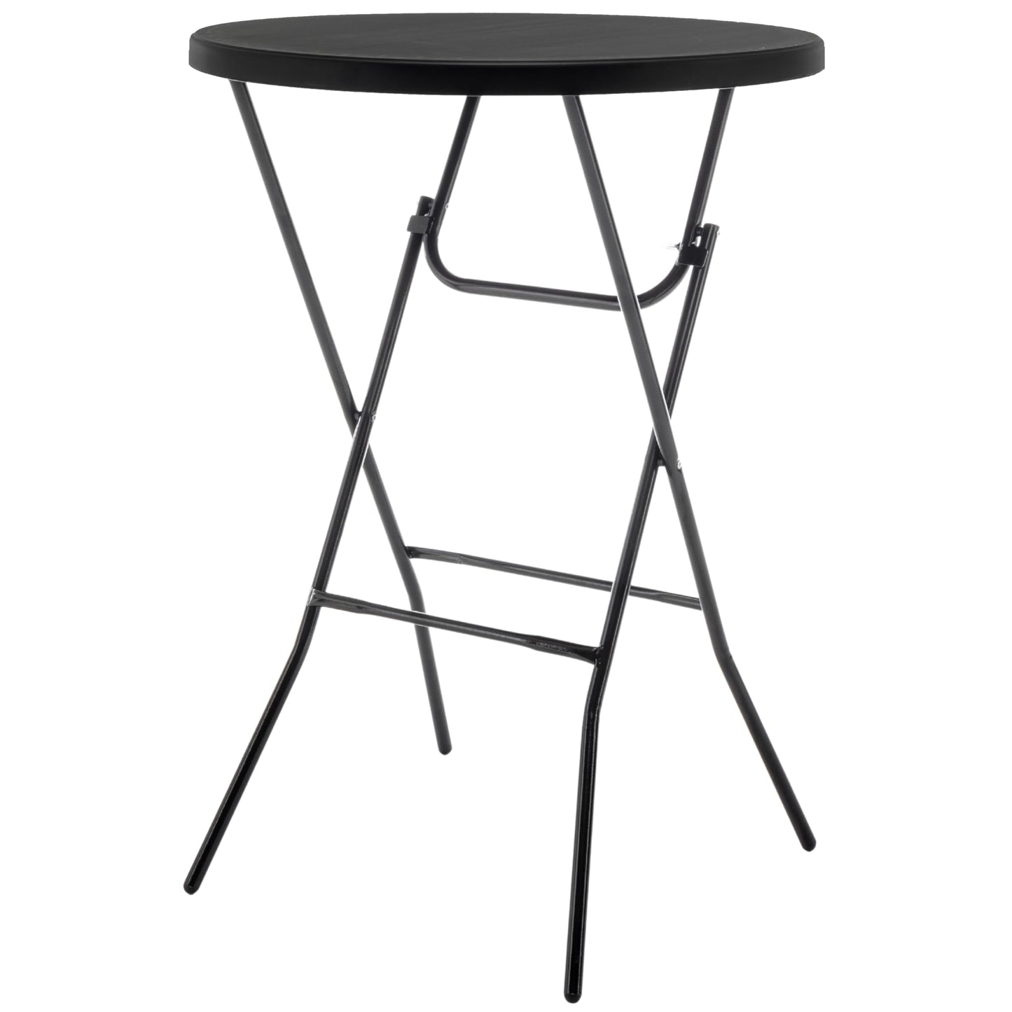 BTEXPERT Set of 10, Black 32" Round 43" Bar Height Granite Folding Commercial Portable Banquet Card Plastic Coffee Dining Table for Wedding Party Coffee Event Home Kitchen Indoor Outdoor-Ten