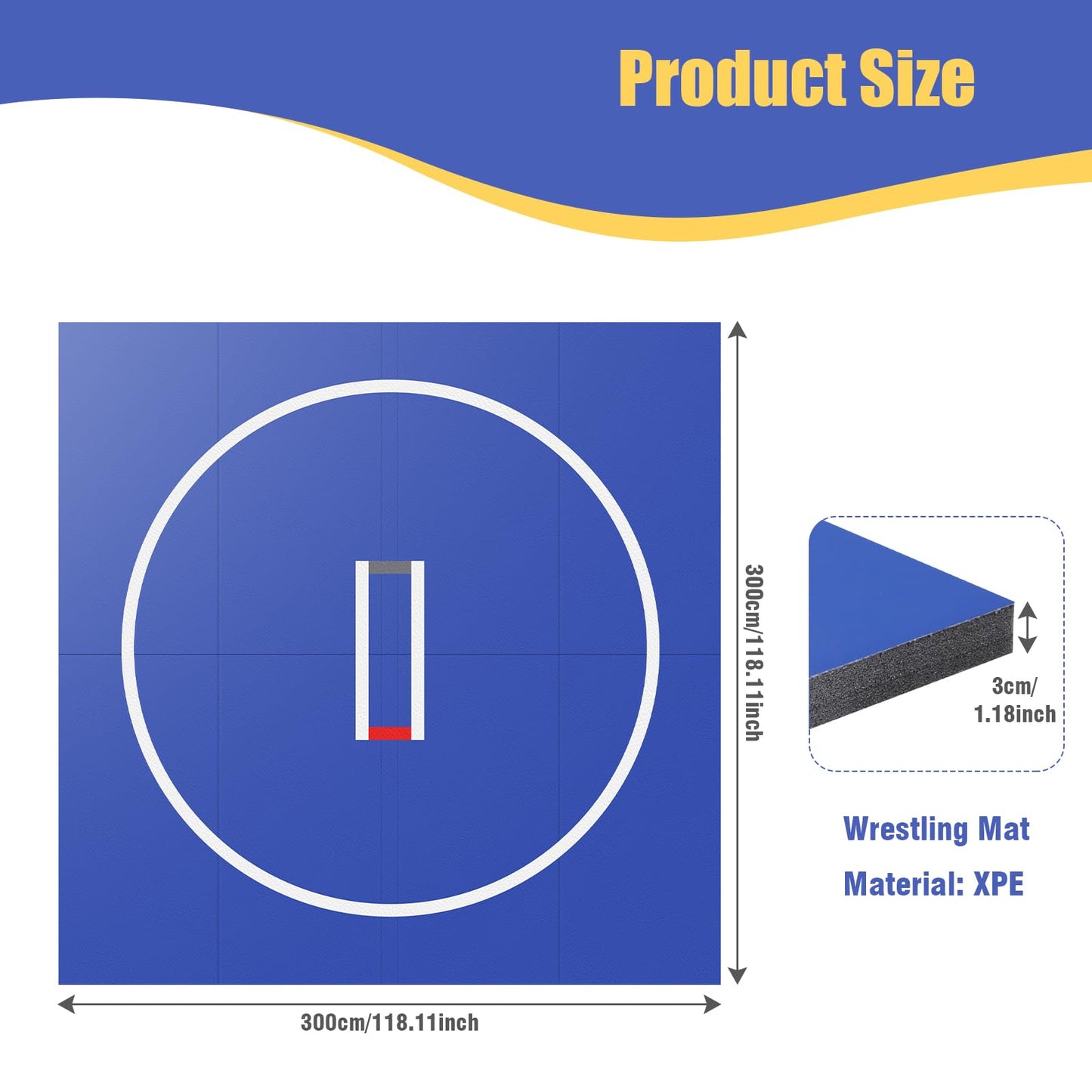 Generic X Gymnastics Training Mat Wear Resist Roll Out Wrestling Mat Anti-Slip Multi-Functional Training Blankets for Grappling Martial Art Boxing Judo