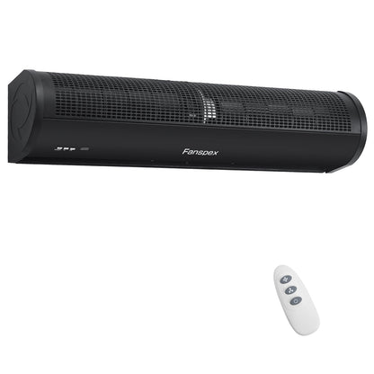 Fanspex 36" Wall Mounted Air Curtain, 2-Speed Commercial Over Door Fan for Home Garage Shop Restaurant, 120W Low Consumption with Magnetic Door Switch (Black)