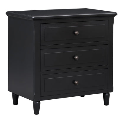 Nightstands with 3 Drawers for Bedroom, Modern Wood Bedside End Table