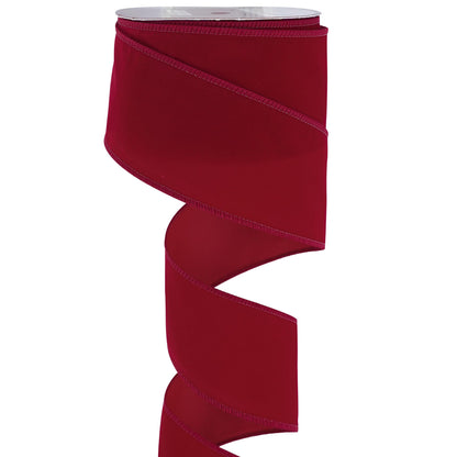 MEEDEE Red Velvet Wired Ribbon 2.5 Inch Wide Red Ribbons 25 Yards Spool Velvet Christmas Ribbon Red Wired Ribbons for Christmas Tree, Wreaths Supplies, Bows Making