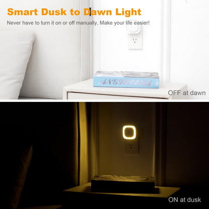 2 Pack Plug in Amber Night Light, Auto Dusk to Dawn, Soft Glow, Dimmable, Diffused Light, LED Lights for Bedroom, Kids, Bathroom, Sleep, Baby Nursery, Toddler, Hallway, Kitchen, Home Decor