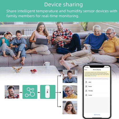 Wifi & Bluetooth Temperature and Humidity Sensor - Compatible with Alexa and Google Home (1 Pack)