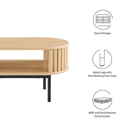 Modway Fortitude Modern Coffee Table, Oak