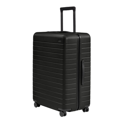 Away Large Checked Luggage - 29-Inch Lightweight Hardside Suitcase with Four WhisperGlide 360° Spinner Wheels, Interior Compression System, TSA-Accepted Lock - Jet Black