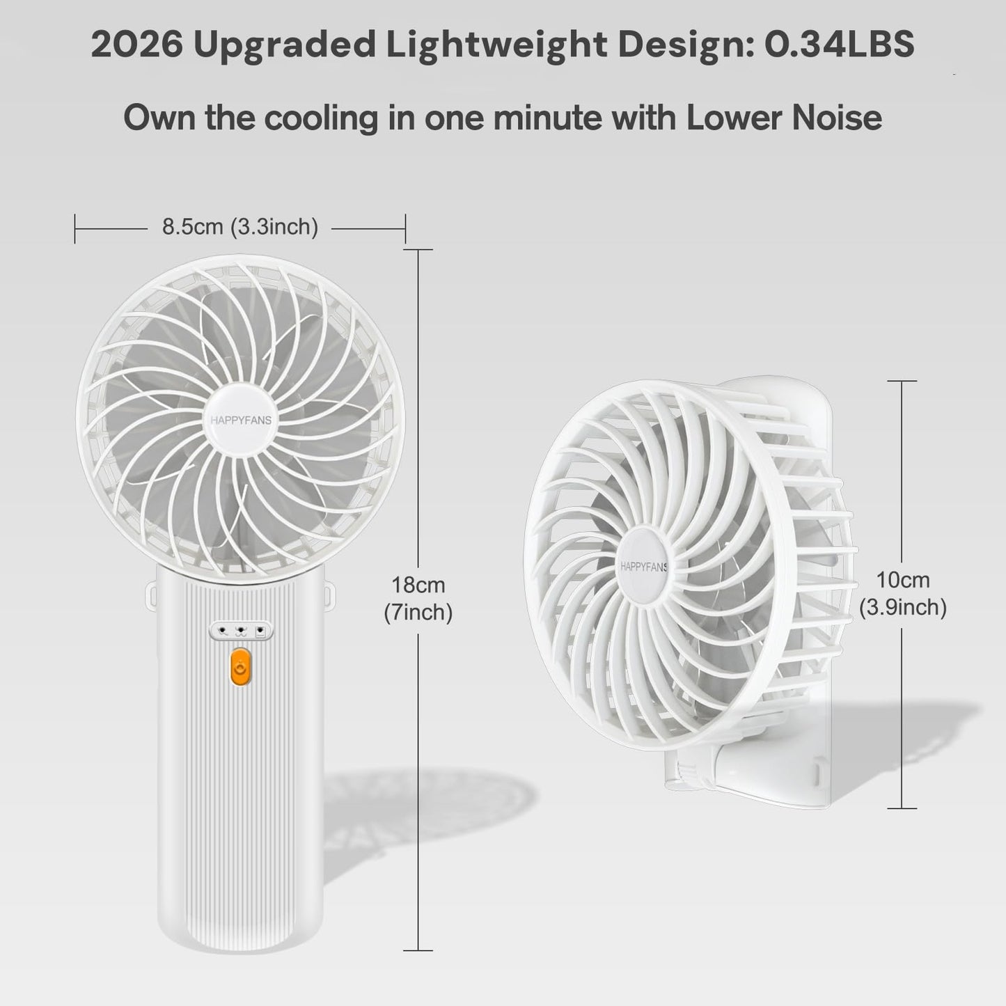 Verminget Portable Fan, 4-Speed,180° Foldable, Quiet Mini Small Cute Rechargeable Personal Handheld Fan, 15H Cooling for Women Men Kids Travel Indoor Outdoor Makeup (White)