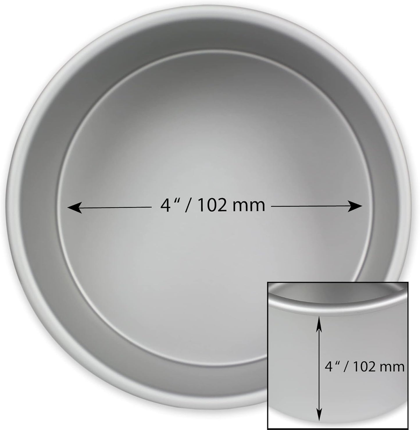 PME Professional Aluminum Baking Pan, Round 4 x 4 in