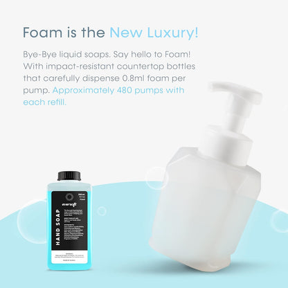 EZbrnd Eversoft Foaming Countertop Hand Soap Dispenser, 385 ml (13 oz), Refill Cartridges Sold Separately