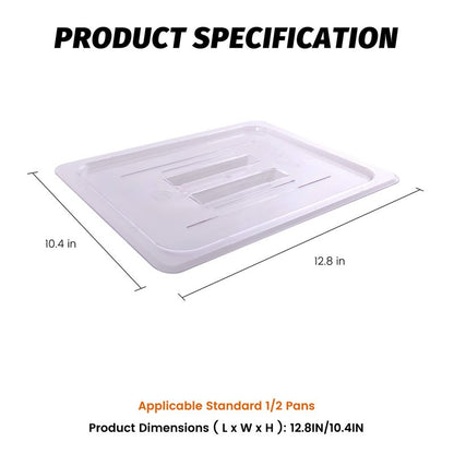 6-Pcs Food Pan Lid Half Size Clear Polycarbonate Hotel Pan Cover with handle