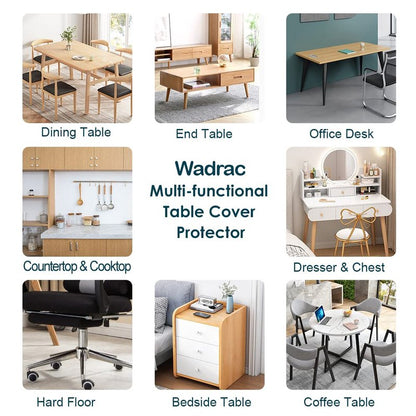 Multi Size 38x82 inch Crystal Clear Plastic PVC Dining Table Protector Mat Living Room Table Cover Protector Vinyl Table Pad Cloths for Woonden Furniture Rectangular Easy Clean Wipeable Waterproof