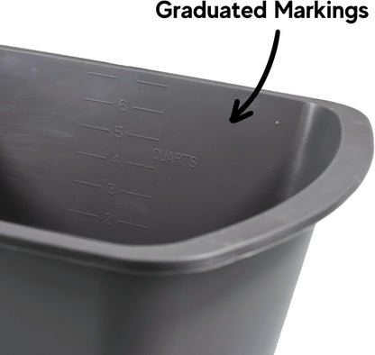 Vakly Wash Basins – Rectangular Plastic 7-Quart Graduated Hospital Soaking Tub with Markings – Small Portable Washbasin for Face Washing, Cleaning, Foot Bath, Dishes, Laundry & Bedside Care