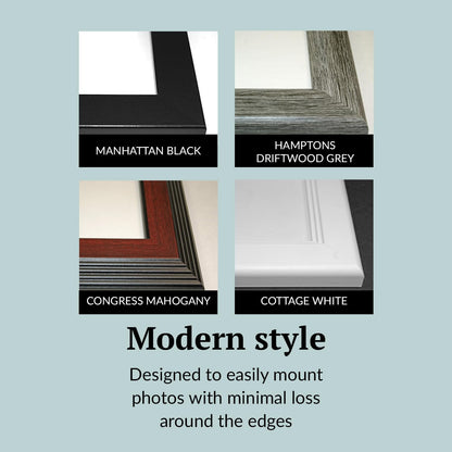 Creative Picture Frames 2 Opening Mahogany Frame with Glass for 5x7 Inch Photos, Includes 10x12-Inch Black Mat