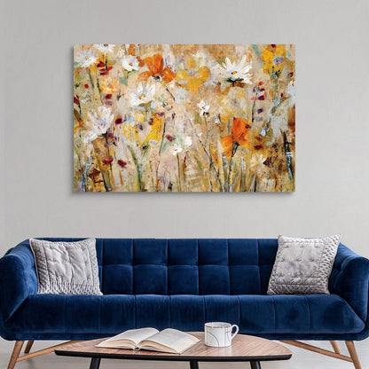 CANVAS ON DEMAND Jostle Canvas Wall Art Print by Jill Martin, Contemporary, Home Decor, Floral, Flowers, Artwork,60" x40in