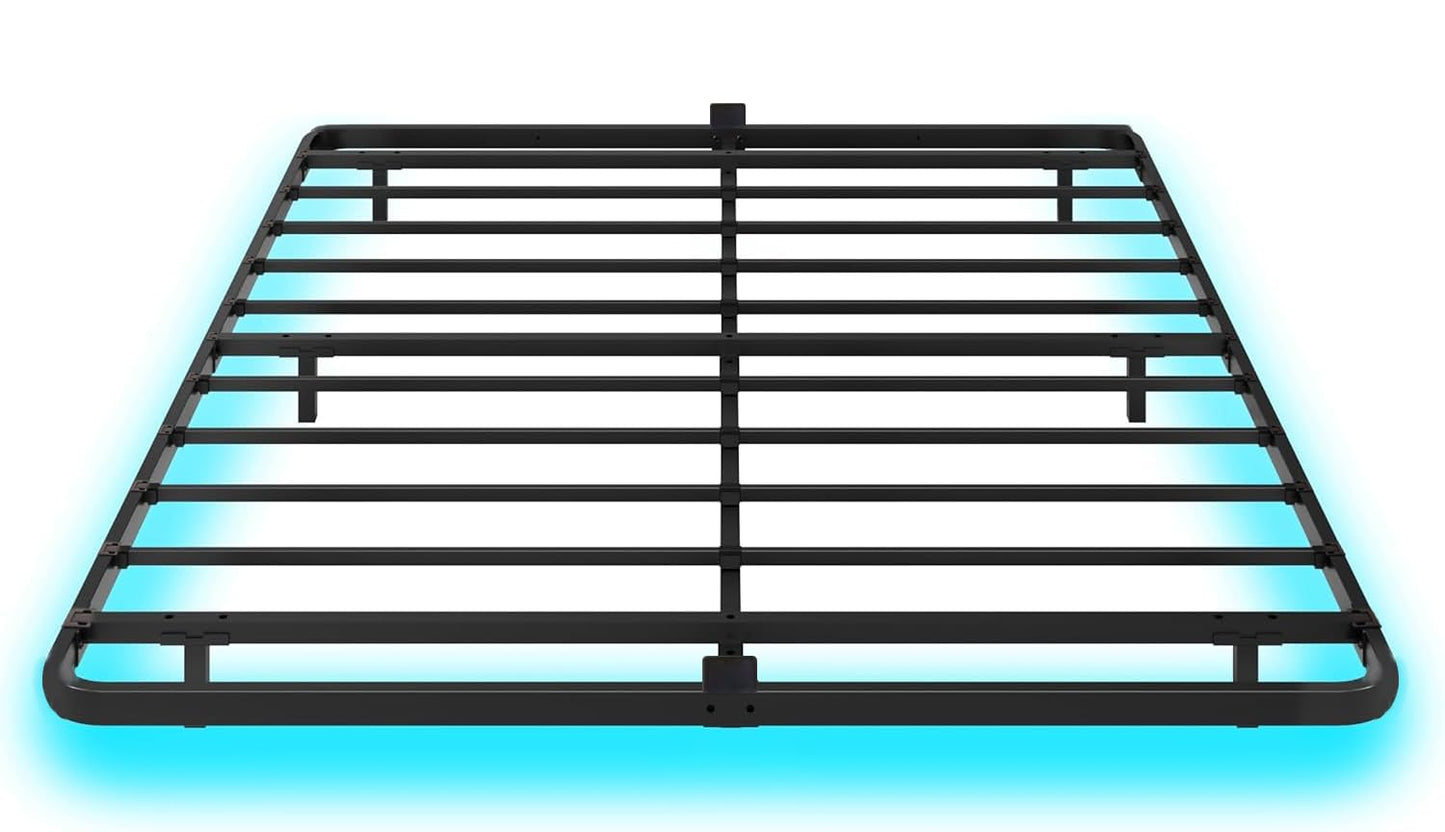 FSJianYi Queen Floating Bed Frame with LED Lights - Modern Metal Platform Bed Frame - Noise Free No Box Spring Needed and Easy Assembly,60W x 80L in
