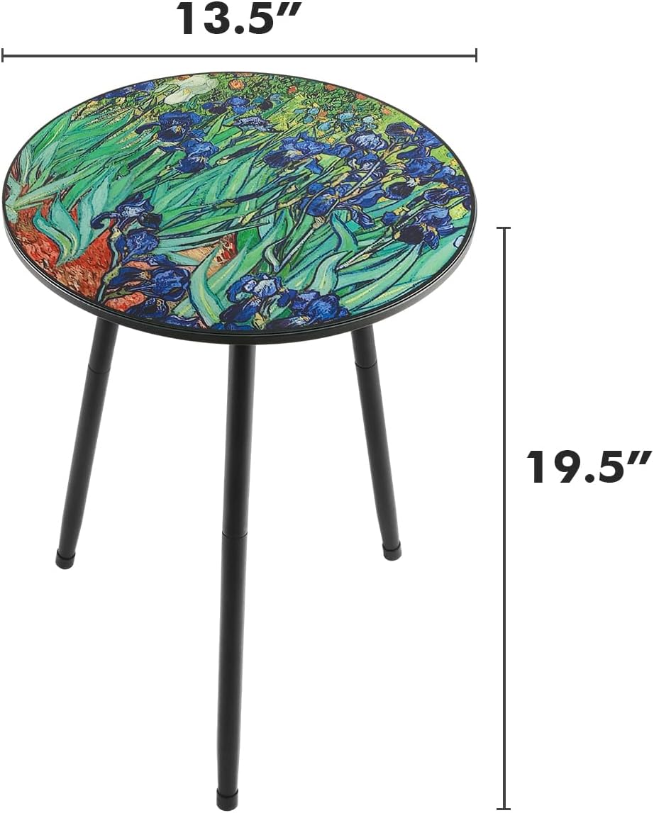 Outdoor Side Table Patio Side Tables for Outside End Tables Small Outdoor Table Round Patio Coffee Table Modern Metal