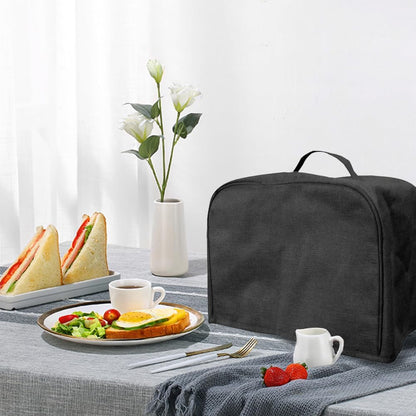 Large Dust-proof & Oil Proof Toaster Cover with Pockets, Fits Most Large Toasters (Black, 16' x 7.5' x 8')