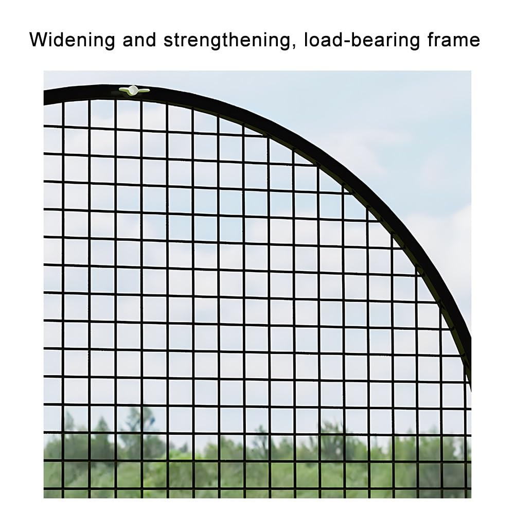 CVGfko Metal Round Mesh Arch Stand, Units Art Display Panels with Triangles-Base, Multifunctional Grid Wall Panel Display Stand, for Birthday Party Photo Backdrop Decoration.White-120cm/47.2in