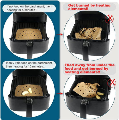BYKITCHEN Air Fryer Oven Liners, Nonstick Unbleached Parchment Paper, 11x12 Inches, Set of 100